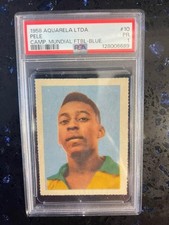 1958 Aquarela Ltda Mundial PELE #10 Blue ROOKIE RC PSA 1 🔥Looks SO Much Better picture