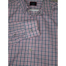 UNTUCKit Dolcetto-WF Mens Large Pink Blue Plaid Wrinkle Free Button Down Shirt picture