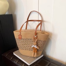 2026 New Style Bag Large Capacity Women's Straw Handbag Niche Holiday Style Beac picture