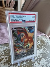 2022 POKEMON SWORD & SHIELD BRILLIANT STARS #154 FA/CHARIZARD V PSA 9 MINT TCG  picture
