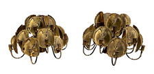 PAIR MID-CENTURY BRUTALIST TOM GREENE FELDMAN TORCH CHANDELIERS picture