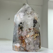 2.6LB Large Natural Garden Quartz Obelisk With Rainbow Crystal Tower Point Decor picture
