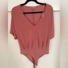 Charlotte Russe Dusty Pink V-Neck Bodysuit picture