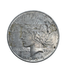 1934 D Micro d Peace Dollar 90% Silver $1 U.S Coin #232 - Some Scratches picture