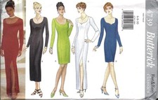 UNCUT Vintage Butterick Sewing Pattern Easy Straight Dress 4739 Fast Easy OOP FF picture