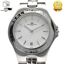 [ Near MINT ] Balenciaga Paris B630 White Dial Silver Unisex Wrist Watch JAPAN picture