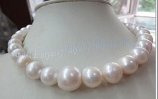 Huge 12-14mm Genuine Natural Round South Sea White Pearl Necklace 14-36 inches picture