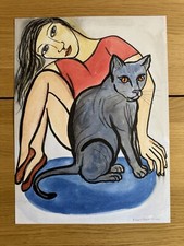 Eileen Cooper, Lucky Black Cat, Genuine Royal Academy Print Rare picture