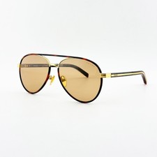 PRADA SPR B57 Aviator Sunglasses Tortoise Gold Brown Lens Unisex 59-15-145 picture