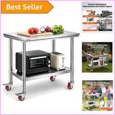 Mophorn Commercial Kitchen Stainless Steel Work Table with 352 Lbs Capacity picture