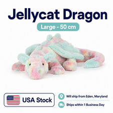 Jellycat Lazulia (Rainbow) Dragon (50cm) - New With Tags - Fast Shipping picture
