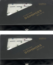 Dominoes Double 9 Nine Jumbo Size White Tile Set of 55 Pcs Set of 2 picture