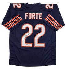 Autographed/Signed Matt Forte Chicago Blue Football Jersey Beckett BAS COA picture