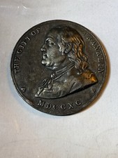 RARE - The Gift of Franklin Medal Awarded To Robert H Hughes 1865 picture