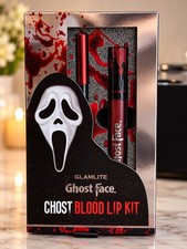 Glamlite x Ghost Face Ghost Blood Lip Kit Blood Red Liner Gloss Limited Ed NIB picture