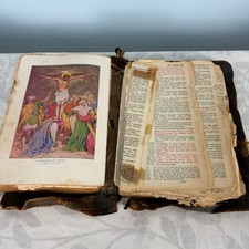 1943 Vintage KJV Holy Bible Red Letter National Bible Press Inscribed picture