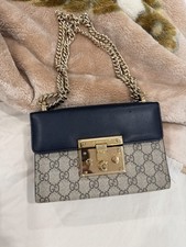 Gucci Padlock GG Microfiber Interior Shoulder Bag Small Black/Brown Canvas/ picture