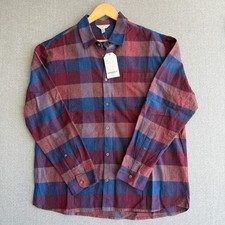 NEW Seasalt Cornwall Fathomer Shirt Mens XL Red Plaid Flannel Organic Cotton picture