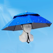 1-Pc 36-Inch Foldable Oversized Umbrella Hat, UV Protection, Double-Layer Fishin picture