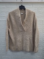 New Vince Crimped Shawl Sweater Oatmeal Size Large picture