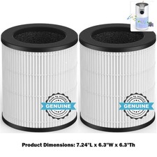 2 Packs True Hepa Air Purifier Replacement Filter Fit for MOOKA M03 7.24