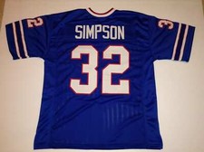 UNSIGNED CUSTOM O.J. Simpson Stitched Sewn #32 Blue Jersey - M to 3XL picture
