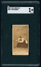 1886-87 Old Judge N172 - Tom Gunning #204-1  - Philadelphia - SGC 1+ Great Image picture