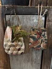 Primitive Old Quilt /Material Bags By Sarah Havener Early Cabin Goods picture