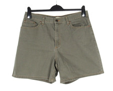 VTG L.L. BEAN Green COTTON DENIM Classic High-Rise WOMEN'S SHORTS Sz 16 REG picture