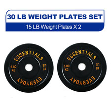 BalanceFrom Olympic Bumper Plate Weight Plate, 15 lbs Pair Black picture