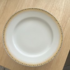 Antique GDA Limoges France Plates 6 Gold Black Greek Key  6 1/4” Raphael Weill picture