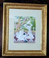 JALALI  SOUSAN ABADI MASTER MINIATURIST ORIGINAL LARGEST WATER COLOR  CIRCA 1976 picture