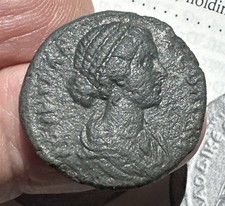 Alliance  FAUSTINA Jr Roman Provincial Bronze Coin - Laodikeia ad Lycum Pergamum picture