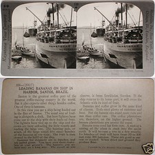 Keystone Stereoview Loading Bananas on Ship, Brazil From 1200 Card Set #139 DN-N picture
