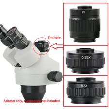 1X 0.35X 0.5X C mount Lens Adapter Adjustable Trinocular for Amscope Microscope picture