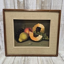 Vintage Original Oil Painting Still Life Realism Fruit Signed Framed  picture
