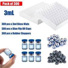 300PCS 3ml Glass Vials Headspace Vials Clear 20mm Crimp top Flat Bottom HPLC picture