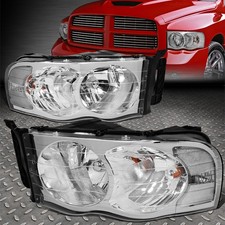 FOR 02-05 DODGE RAM 1500 2500 3500 CHROME HOUSING CLEAR CORNER HEADLIGHT LAMPS picture