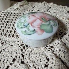 Limoges France Porcelain Trinket Box Anais Anais Floral Vanity Dish Vintage picture