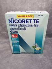 Nicorette 4mg Coated White Ice Mint Gum - 160 Pieces, Exp. 01/2027+ New Sealed picture