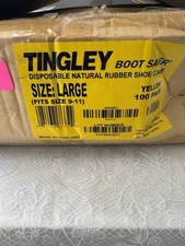 Tingley Boot Saver 6333.LG Disposable Rubber Shoe Covers Large 9-11 100 Pairs picture