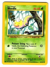 Weedle 69/102 Common Base Set Unlimited Pokemon Lightly Played picture