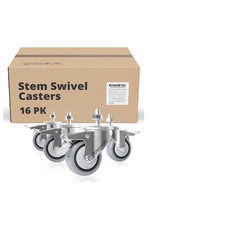 Powertec 17201-Case4 3 Heavy Duty Threaded Stem Swivel Caster Wheels 600 Lbs picture