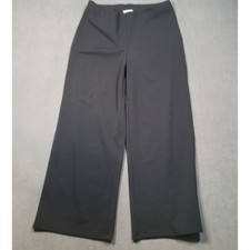 H&M Wide Leg Pants Womens Large Black High Waist Elastic Pull On Trousers picture