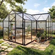 12x12 FT T-Shape Walk-in Greenhouse Polycarbonate Aluminum Frame Garden Shelter picture