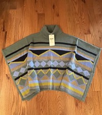 Tyler Boe Sweater Cape Wool Alpaca Size Small Oversized Multicolor New Boho picture