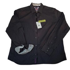 NWT Robert Graham Delvin Men's Black Checkered Button Down Dress Shirt, L J81 picture