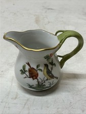 1915-1930 Herend Hungary Rothschild Bird 1615/RO #113 Creamer Pitcher 4oz. picture