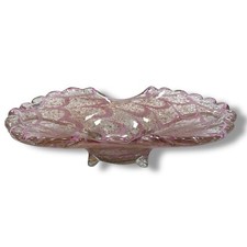 Vintage Murano Ercole Barovier Glass Centerpiece Pink Swirls Rose Gold Fleck picture