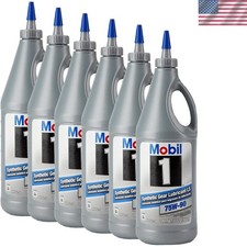 Mobil1 1043611 Full Synthetic Gear Lubricant, 75W-90 Quart 6 PK picture